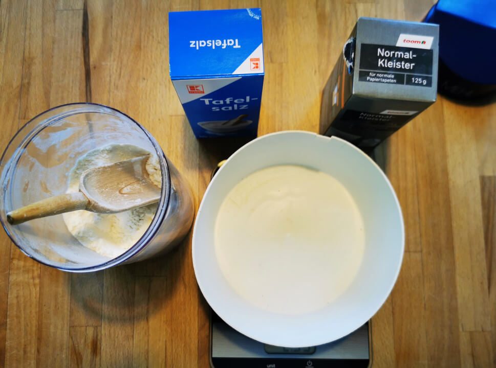 Basteln: Salzteig herstellen Salzteig Zutaten: Salz, Mehl, Wasser, Öl und Tapetenkleister